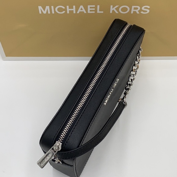 MICHAEL KORS JST LARGE EAST WEST CROSSBODY BLACK - Picture 7 of 13